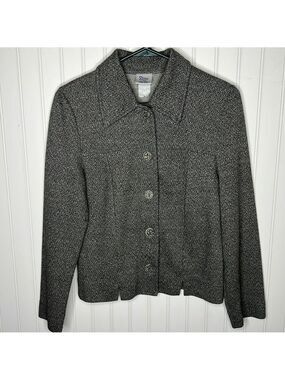 Gray and White button up Jacket Blazer Size Extra Small